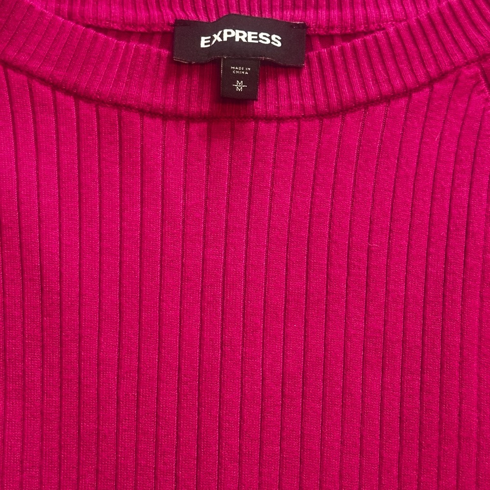 Express Fuchsia Ribbed Sweater - Picture 3 of 4